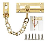 Golden Door Chain Lock, Heavy Duty Safety Chain Lock,Internal Door Restrictor, Security Latch Chain Lock Sliding Bolt, Door Chains for Front Door, Home, Hotel, Bedroom