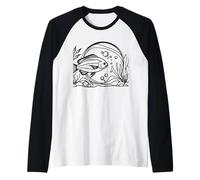 Golden Dorado Line Art Aquarist Raglan Baseball Tee