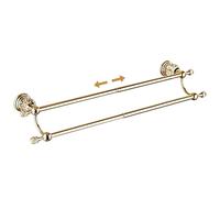 Golden Double Towel Rack,Adjustable Towel Holder Gold Crystal Bathroom Towel Bar