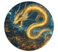 Golden Dragon 1000 Pieces Round Jigsaw Puzzles What Happens Next Educational Games for Adults And Kids 1000pcs (67.5x67.5cm)