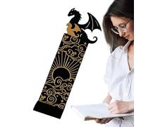 Golden Dragon Bookmarks - Double-Sided Pattern, Fresh Acrylic, Fantasy Acrylic Bookmark Premium Reading Accessory | Book Decoration, For Books, Stationery Pe