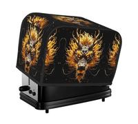 Golden Dragon Head Toaster Cover 2 Slice, Waterproof Bread Machine Covers with Pockets Universal Size Kitchen Small Appliance Cover with Handle, Dust and Fingerprint Protection