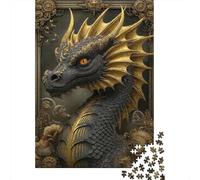 Golden Dragon Jigsaw Puzzle 1000 Piece Jigsaw Puzzle Paper for Adults Fantasy Scene Focus Decor Gift 70x50cm/1000pcs