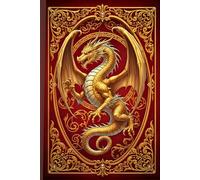 Golden Dragon Notizbuch A5 liniert - 150 Seiten nummeriert auf cremefarbenem Papier | Fantasy Drachen Notizheft für Tagebuch, Bullet Journal & Ideen | Geschenk für Fantasy Fans & Drachenliebhaber