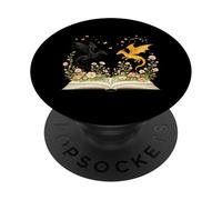 Golden Dragon Reading Book Fantasy Book Lover Literature PopSockets Adhesive PopGrip