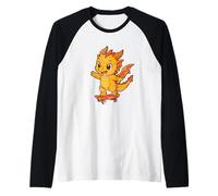 Golden Dragon Skateboard Cute Raglan Baseball Tee