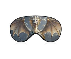 Golden Dragon Sleep Mask Light Blocking Eye Cover Polyester Eye Mask with Elastic Strap Blindfold for Side Sleeper Sleeping Masks Face Hugging for Women Men Travel