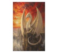 Golden Dragon Sunset Citadel Jigsaw Puzzle 1000 Pieces in Wood