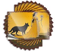 Golden Dress, Black Wolf: A Mysterious Tale Unfolded Sweet Inside DIY | Badass Sticker Helmet Removable Vinyl Sticker Decal(8X12CM)