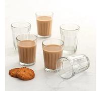 Golden Drops Indian Style Cutting Chai Glasses Tea Glass Small 100 ml Each Set of 6 Tea Glasses Drinking Glass