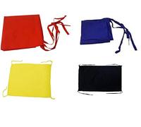 Golden Drops Pack of 8 Sikh Cotton Patka 70 cm X 70 cm Head wrap Dastaar Headwear Small Scarf with 4 Strings (2 Navy Blue + 2 Black+ 2 Red + 2 Yellow) - Fastest Delivery By DHL