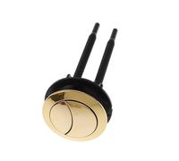Golden Dual Flush Toilet Button - 58mm Round Toilet Push Button Replacement, Universal Water Saving Flush Valve Switch, Premium Chrome-Finished ABS Plastic, Fits 58-65mm Cistern Holes - Luxury Gold