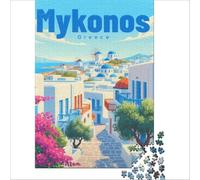 Golden Dusk Over Mykonos jigsaw 1000 pieces for adults | gentle relaxing activity for patients to pass the time quietly while recovering at home from illness50x75cm