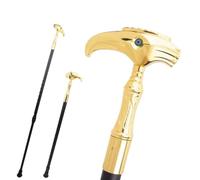 Golden Eagle Head Stylish Handle Walking Cane, Decorative Stick with Blue Eye Detail
