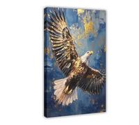 Golden Eagle Oil Painting Canvas Wall Art Wildlife Decor Canvas Poster Wall Art Decor Print Picture Paintings for Living Room Bedroom Decoration 12x18inch(30x45cm)