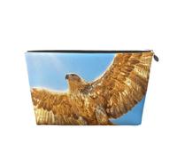 Golden Eagle Soar Leather Travel Makeup Bag-Waterproof Cosmetic Pouch
