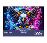 Golden Eagle Soaring Amid Apples And Diamonds Precise Cutting Pieces Eco Friendly Cardboard, Ideal for Stress Relief And Mental Calmness in Daily Life 52x38cm/1000pcs