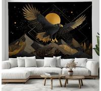 Golden Eagle Staryellow Geometric lines Room Decor Witchy Tapestries Aesthetic Wall Hanging for Bedroom Living Room 150x200cm