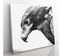 Golden Eagle Vol.2 Painting Modern Canvas Wall Art Print Ready to Hang, Framed Picture for Living Room Bedroom Home Office Décor, 50x50 cm (20x20 Inch)