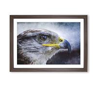 Golden Eagle Vol.4 Painting Framed Print | A2 Walnut Framed Wall Art | Ready to Hang | Modern Animal Picture | Living Room Bedroom Lounge Office