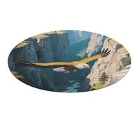 Golden Eagles in The Valley Bath Mat Bathroom Rug Home Decor 90*90cm