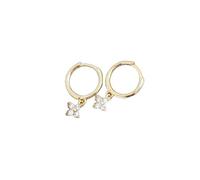 Golden Earrings For Women,Ladies Golden Inlaid Rhinestones Flower Shape Dangle Earrings Whole Body 925 Material Affordable Luxury Round Earring Everyday Wear Gifts For Her