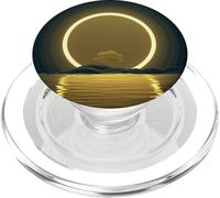 Golden Eclipse Over Water - Minimal Zen Landscape Art Design PopSockets PopGrip for MagSafe