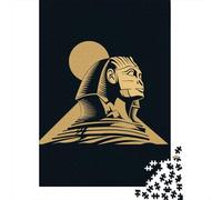 Golden Egyptian Sphinx Jigsaw Puzzles Puzzles for Adults Kids. 1000 Pieces Impossible Challenge Toy Educational Game Home Decoration for Educational Games Gifts 52x38cm/1000pcs