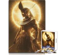 Golden Egyptian Sun God Warrior 1000 Piece Jigsaws for Teenagers Logical Thinking Development Game Great Gift for Meaningful Moments Size 38x52cm
