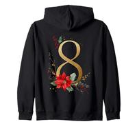 Golden Eight Poinsettia Christmas Floral Zip Hoodie