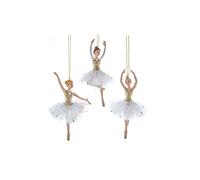 Golden Elegance Ballerina Ornaments, 3 Assorted