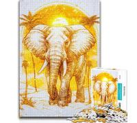 Golden Elephant 1000 Piece Jigsaw Puzzle for Adults Teens,Challenging To Complete But Fun And Humorous with Matching Poster And Trivia Sheet (75x50cm)