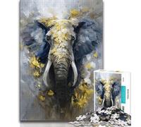 Golden Elephant Adult Jigsaws 1000 Pieces Difficult,Challenging To Complete But Fun And Humorous Birthday Present,Gifts,Wall Art (38x26cm)