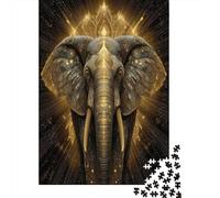Golden Elephant-Sacred GeometryPuzzles 1000 Pieces for Adults for Adults 1000 Piece Puzzle Educational Challenge Games Home Decoratio