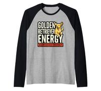Golden Energy Retriever Aggressively Friendly Funny Dog Owne Raglan Baseball Tee