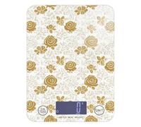 Golden European Vintage Rose Flowers waterproof small scale for food 11lb/0.18oz, 5kg/5g kitchen gram scale with 4 unit for Meal Prep Meal Prep Meal Prep (Batteries not Included)