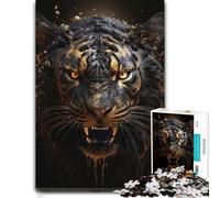 Golden Evil Tiger Jigsaw Puzzle for Adults 1000pcs (70x50cm) Challenge | A gift idea for puzzle lovers for cosy indoor days for shared puzzle time.