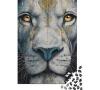Golden-Eyed Lion Art Print Jigsaw Puzzles Puzzles for Adults Kids. 1000 Pieces Whimsical Challenge Toy Educational Game Home Decoration for Educational Games Gifts 38x26cm/1000pcs