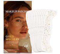 Golden Face Freckle Tat/toos with Shimmering,Waterproof Sparkle Speckle Patches,Reusable Glitter Makeup Stickers Suited for Festivals,Shimmery Cosmetic Face Jewels Offering Easy to Use & Long-Lasting