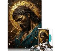 Golden Fantasy Jesus Jigsaw Puzzles for Adults 1000 Piece,Help The Brain Exercise Addictive Toys to Cultivate Patience Parent-child Interaction 50x75cm