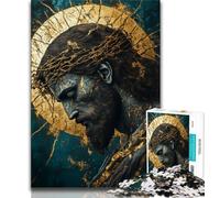 Golden Fantasy Jesus Jigsaw Puzzles for Adults Teenagers Jigsaws Puzzle,Decompressing Intellectual Educational Toy Secret Santa Gifts 50x75cm