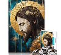 Golden Fantasy Jesus Jigsaw Puzzles for Teenagers 1000 Jigsaws,Staycation Kill Time Every Piece Is Unique - Challenging Family Fun Game 50x75cm