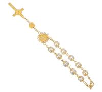 Golden Faux Pearl Hanging Car Decoration 20cm Circle