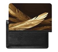 Golden Feathers Passport Holder Passport Cover Protector Essentials with Credit Card Slots for Women Men