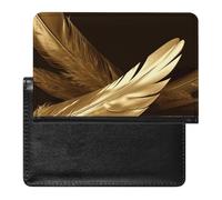 Golden Feathers Passport Holder & Travel Wallet Passport Cover Protector Essentials with Credit Card Slots