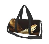 Golden Feathers Travel Duffle Bag for Men Women, Large Gym Weekender Bag with Shoulder Strap, Foldable Sports Overnight Bag