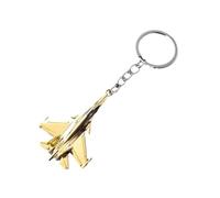 Golden Fighter Model Keychain Jet Plane Warplane Key Ring 3D Bomber Aircraft Key Chain Air Plane Fighter Key Holder Battleplane Key Pendant Military Enthusiasts Gift