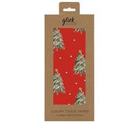 GOLDEN FIR RED Christmas Glick Tissue Wrap Wrapping Paper - 500 x 750mm x 4 Sheets