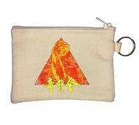 Golden Fist Faded Kung Fu Martial Arts Pyramid Art Key Chain Coin Purse Beige