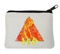 Golden Fist Faded Kung Fu Martial Arts Pyramid Art Neoprene Coin Purse Pouch 10x11cm White